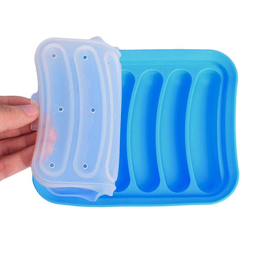 6-Cavity Sausage Maker Mould Non-Stick Silicone Mold DIY Hot Dog Maker  Kitchen Baking