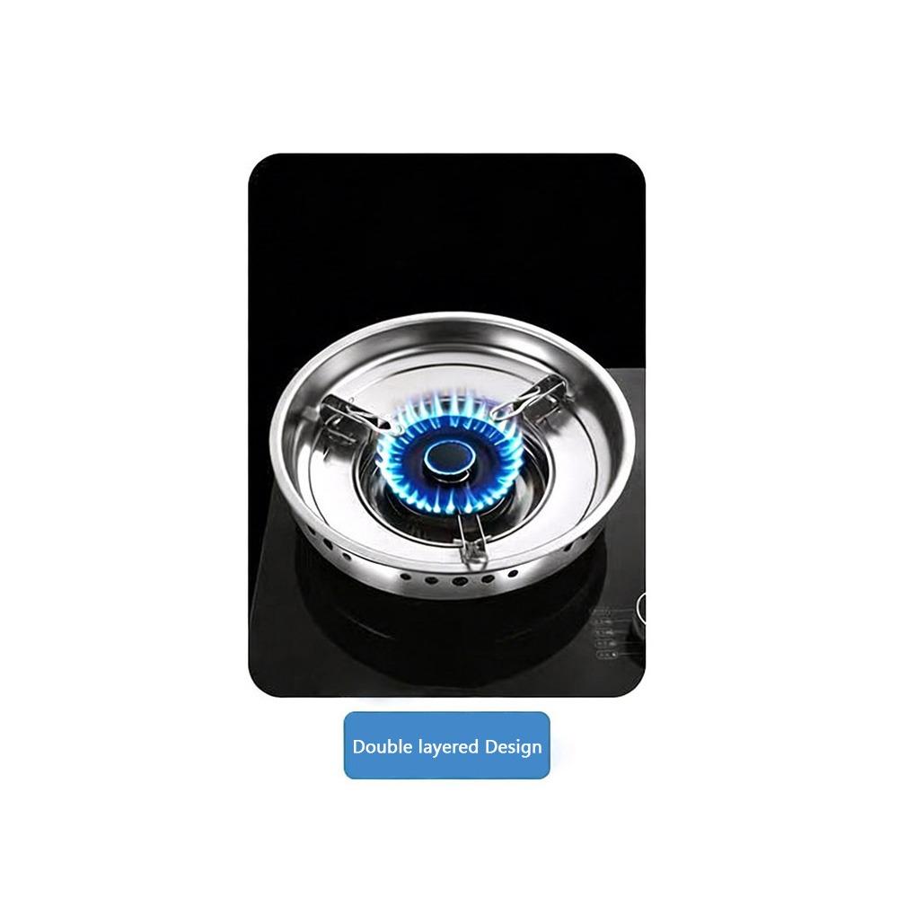 Stainless Steel Gas Stove Rack Windproof Silver Gas Stove Bracket Sturdy Construction Heat Concentration Flame Concentrator Rack