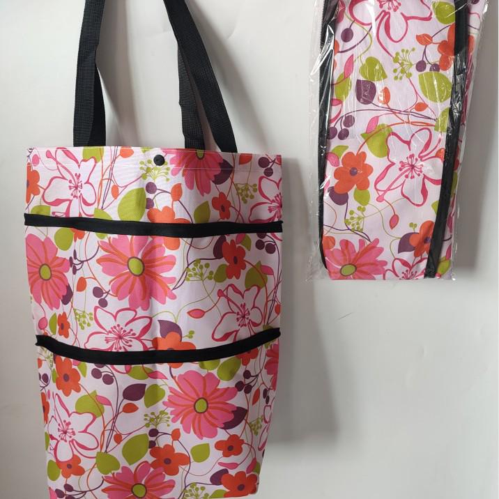 

Складная полиэстеровая тележка для покупок на колесах - Портативная сумка-тележка