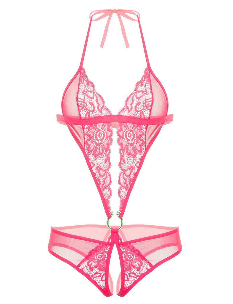 Avidlove Women Deep V Lingerie Lace Teddy One Piece Babydoll Mini Bodysuit