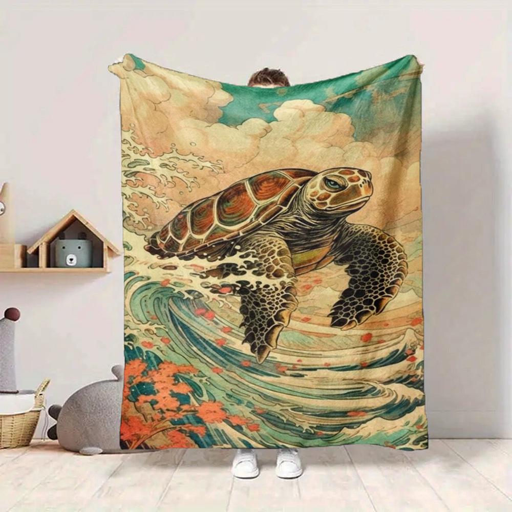1 Stück Schildkröte Wellen Decke Leichte Flanell Decke Überwurfdecke Für Sofa, Bett, Reisen, Camping, Wohnzimmer, Couch, Stuhl Und Bett yy2509026207