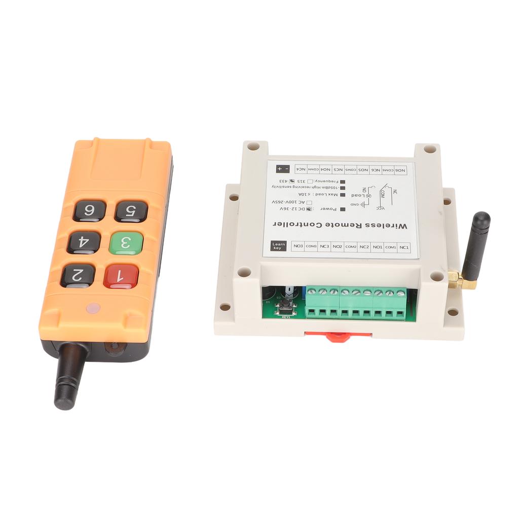 Remote Control Switch Multifunctional 6CH 433Mhz Remote Control Relay for Electric Doors Windows Ind