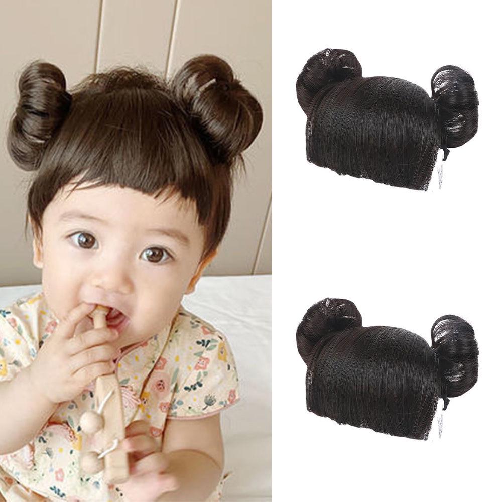 Hairband Wig for Baby Girls with Bangs and Hair Clip Accessories