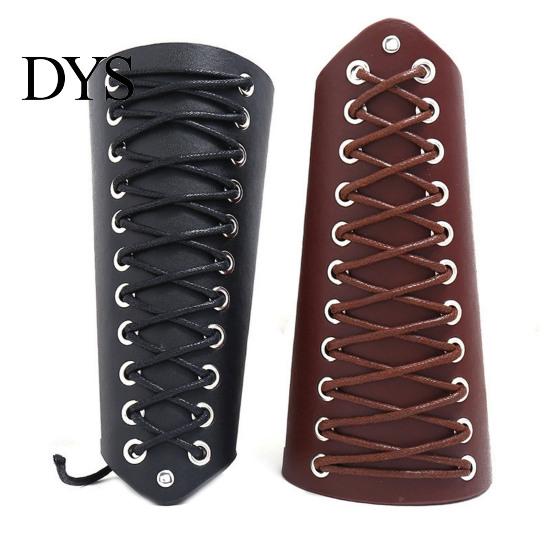 Medieval Punk Wrist Guard Vintage Stylish Faux Leather Arm Cosplay Lace Up Belt Protector for Parties Festivals Costume Festive Csotume
