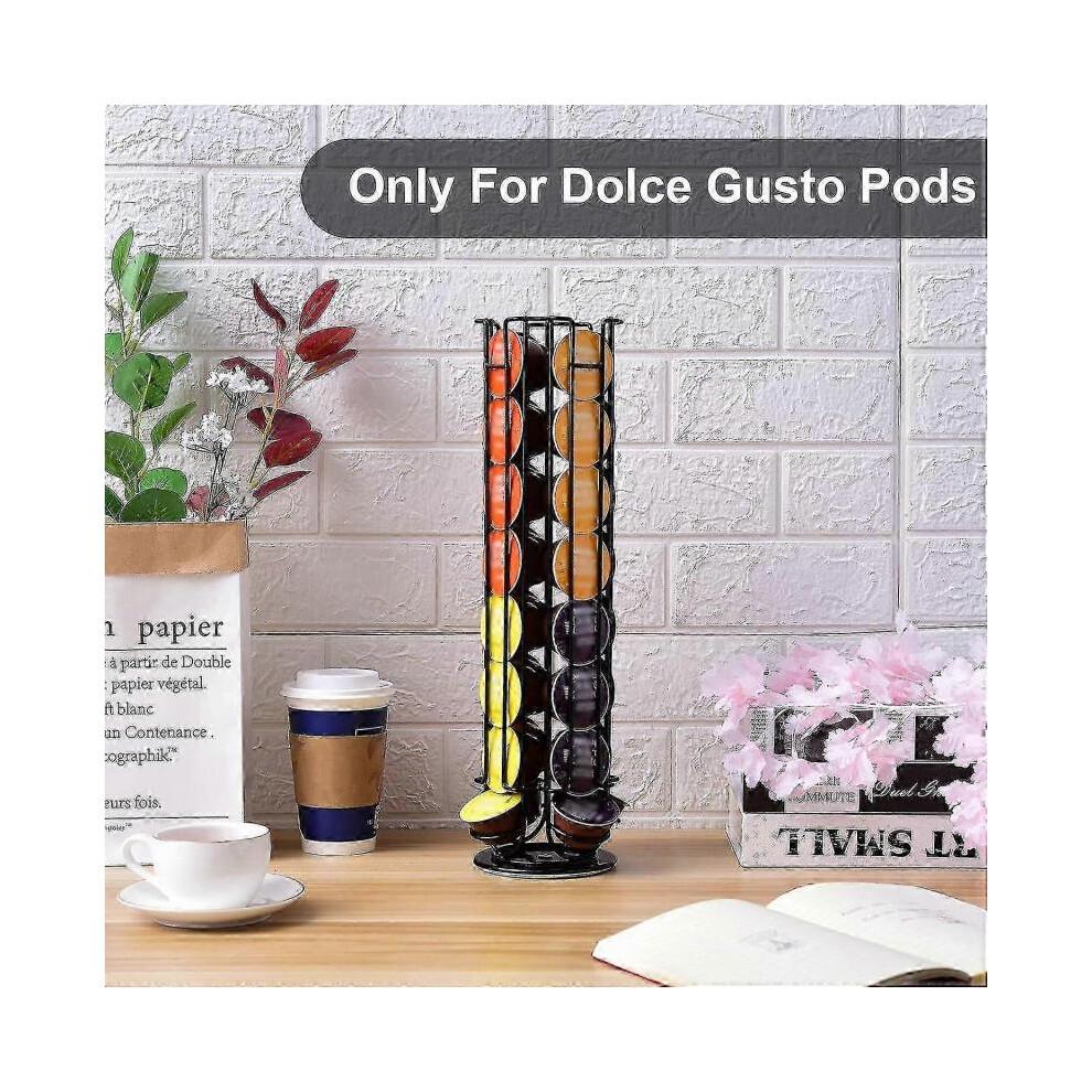 Capsule Holder for 32 Dolce Gusto Capsules, Holder for Storing Coffee Capsules, Non-slip Base, Rotatable, Black