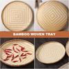 Kichvoe Bamboo Basket Tray Wicker Round Food Bread Basket Fruit Basket Flat Shallow Vegetables Snacks Serving Basket Farmhouse Wall Hanging Decor-
