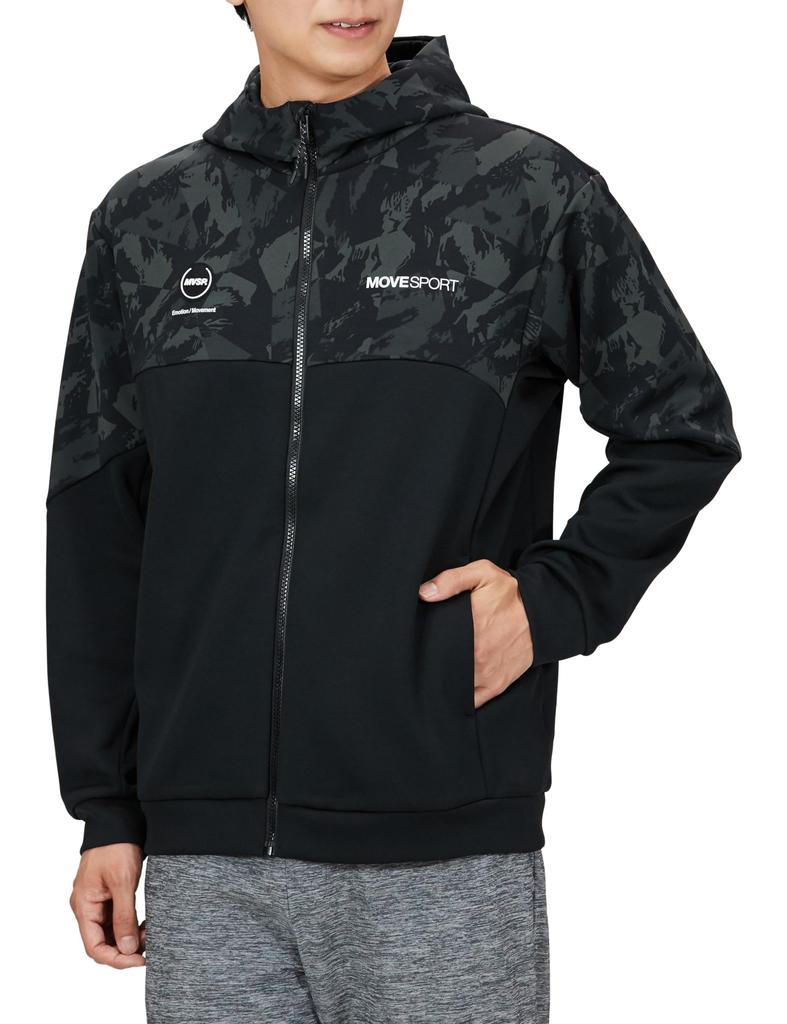 Sweatshirt Descente Full Zip Cover SHIELD Allover Pattern MVSP Windproof Heat Retention Stretch Sweat Absorbent Training O [Move Sports] (both