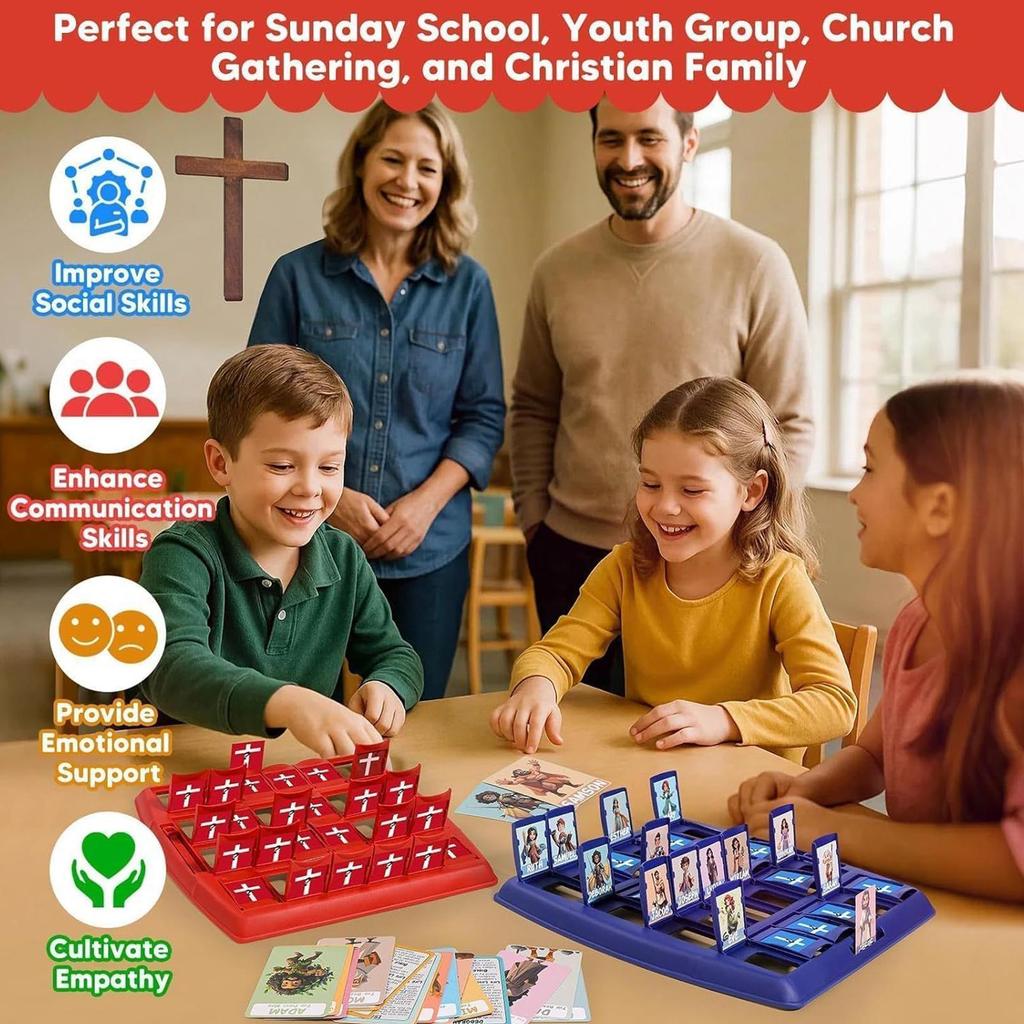 Guess Bible Who I Am Game 24 Characters children Funny Travel Toys Who I Am Bible Game christmas gifts for Christian Catholic