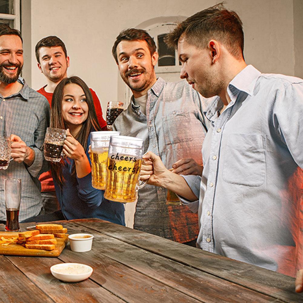 Fake Beer Mug Funny Water Cup Dishwasher Safe Creative Model Prank Toy Thickened Cup With Handgrip ouble Layer Plastic Beer Cup