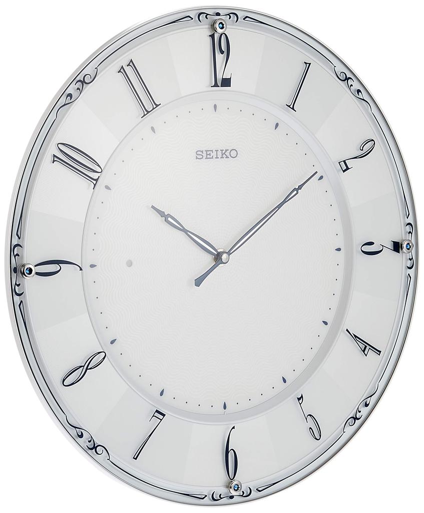 Seiko Clock KX504W Wall White Pearl Diameter x cm Clock, Gloss, 35.1 3.0