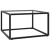 Black Coffee Table with Tempered Glass 60 X 60 X 35 Cm