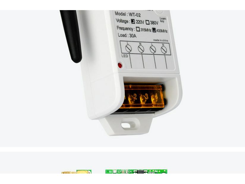 220V Single Channel High Power Wireless Remote Control Switch for Water Pump and Light
