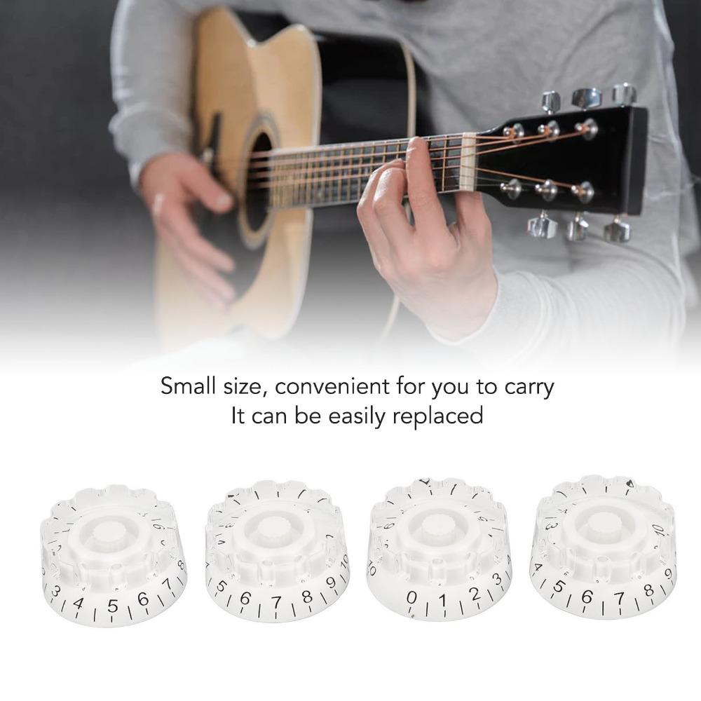 4PCS Acrylic Material Guitar Control Knobs Gold Black White Guitar Knob  Electric Guitar белый
