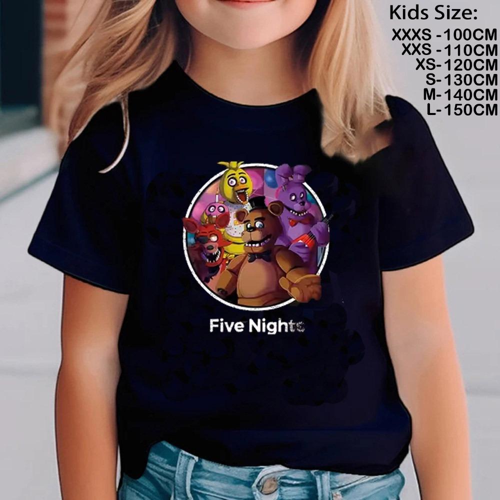 Five Nights Kinder T-Shirt At Freddys Kinder Vintage T-Shirts Kurzarm Rundhals T-Shirt Reine Baumwolle Kleidung