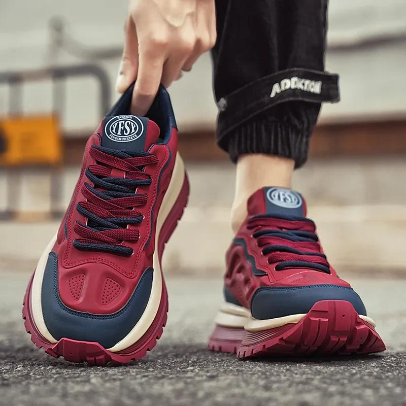 New Exquisite Men's Sneakers Fashion Trend Versatile Casual Shoes Thick soled Height Increasing Outdoor Sports Running Shoes