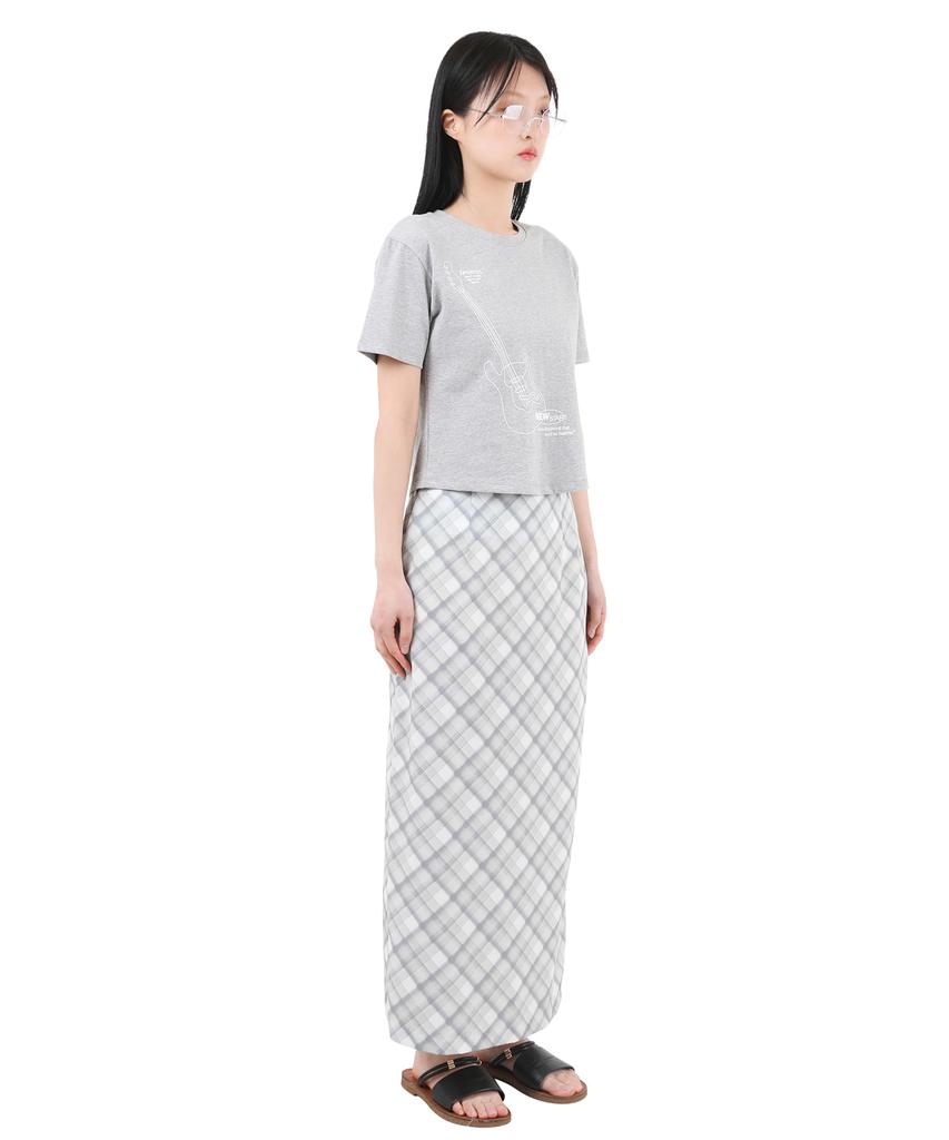 Catharsis Check Pattern Long Skirt Green One Size
