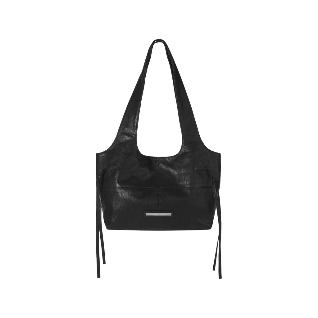Matin Kim Side String Leather Shoulder Bag Black