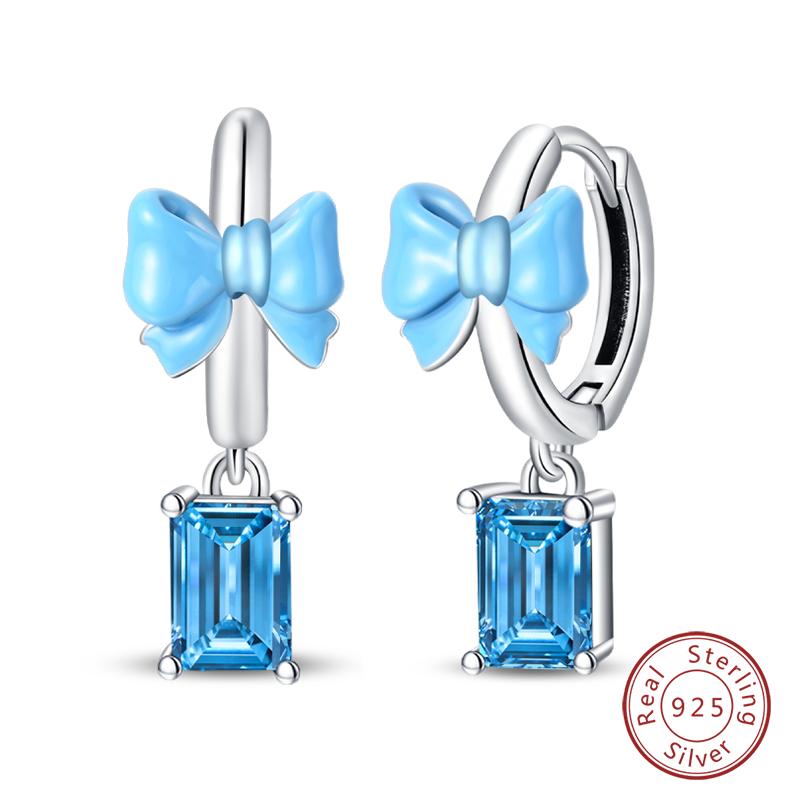 Modische leuchtende Glühwürmchen-Ohrringe 925er Sterlingsilber Lila Schmetterling Welle Fischschwanz Anhänger Ohrringe Feiner Party-Schmuck Geschenke