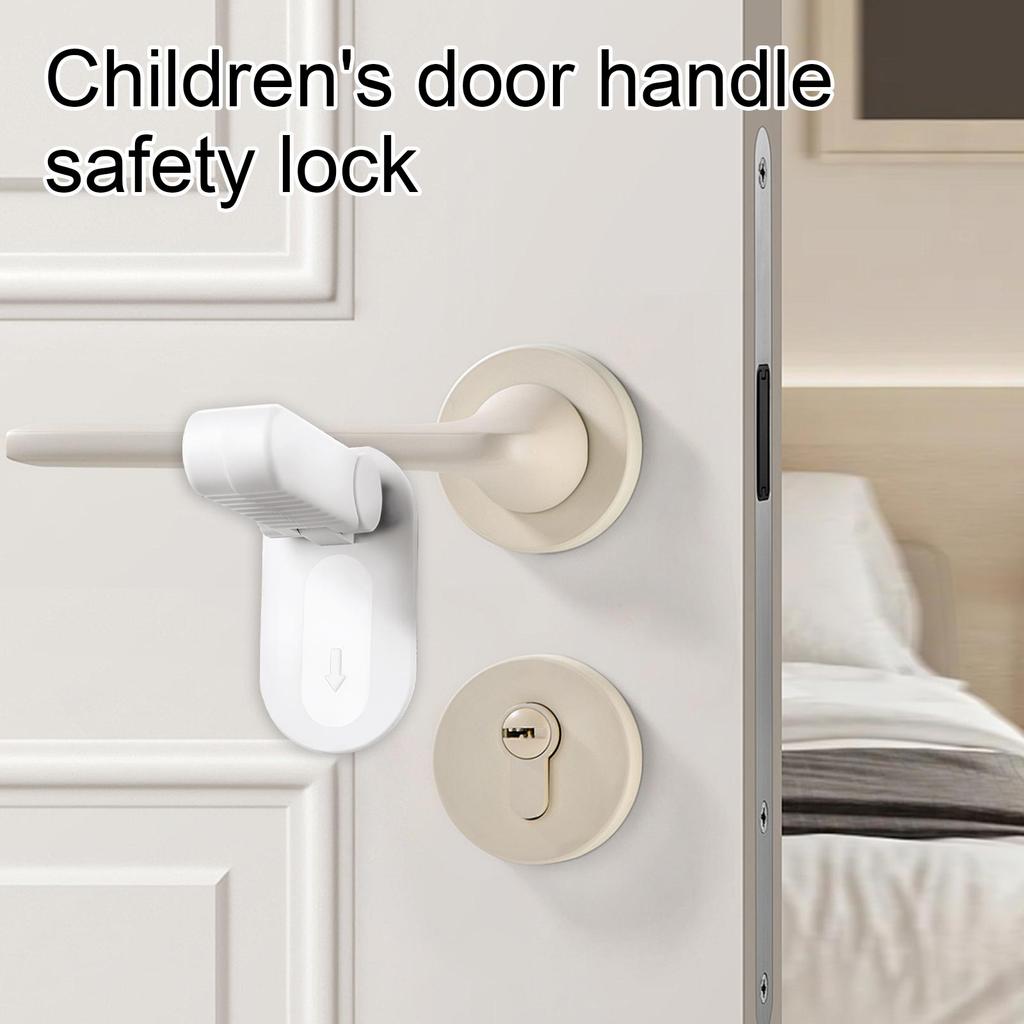 Child Safety Door Handle Lock No Drilling Required Adjustable Security Lock for Cabinets Drawers and Doors Easy Installation and Durable Material