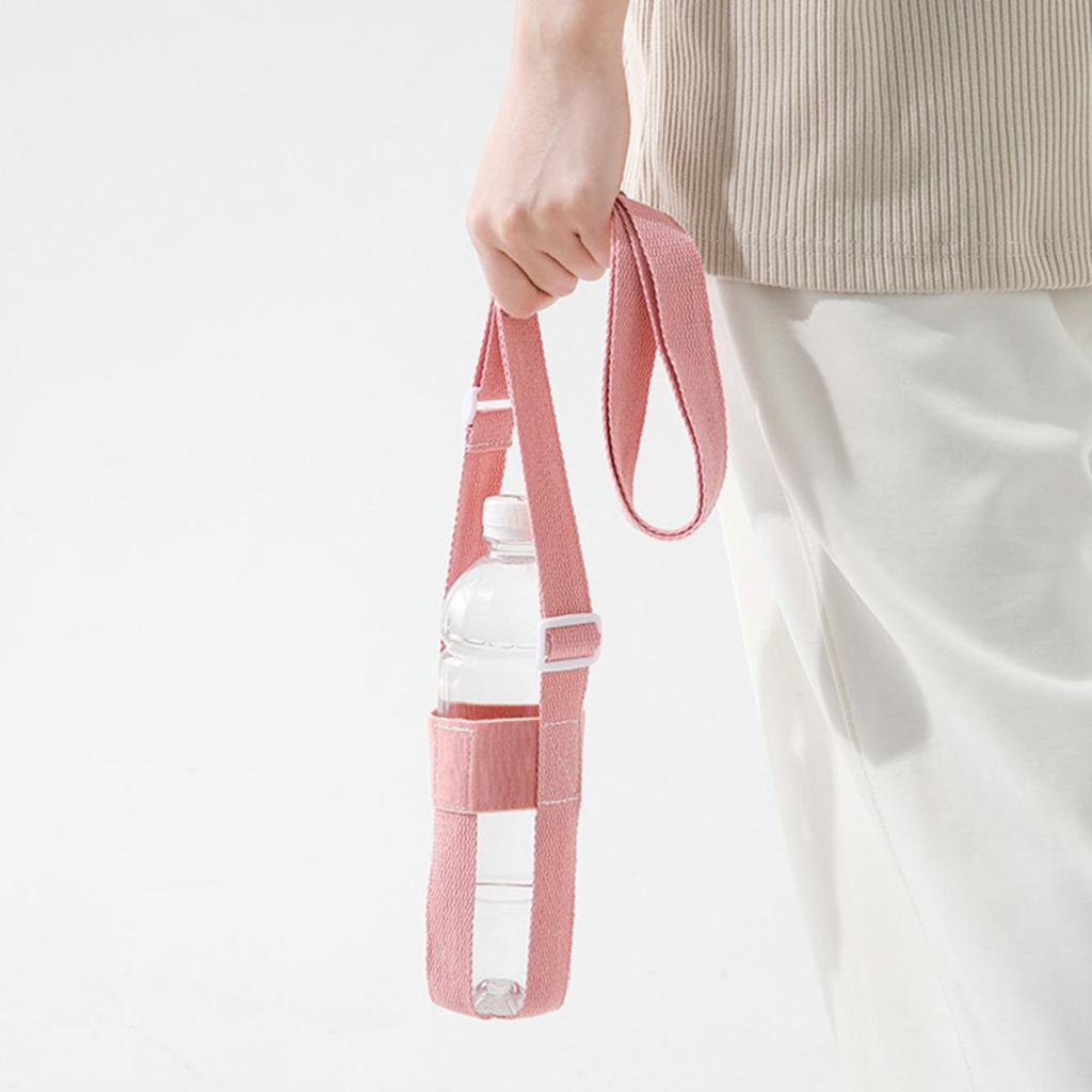 Useful Anti-Hot Cup Sleeve with Adjustable Shoulder Strap Simple Versatile Beverage Bag Reusable Mug Holder