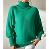 Women's Bottoming Shirt Autumn And Winter Women's Solid Color Simple Bat Sleeve Top Turtleneck Lapel Sweater