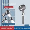 3 Mode High Pressure Shower Head Adjustable ShowerHead Filter With Massage Brush One-Key Stop Shower Bathroom Accessories