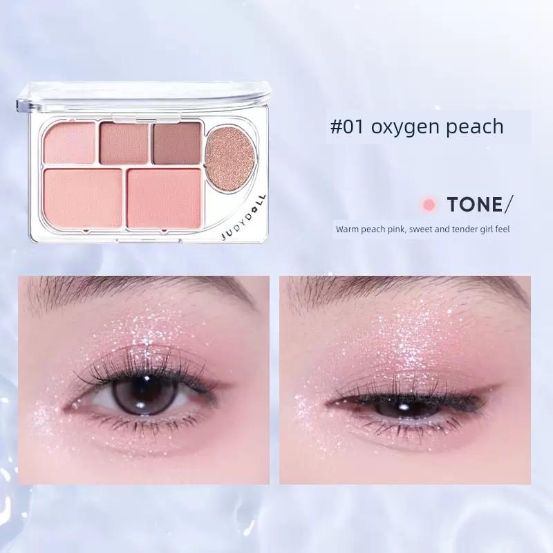 Orange Blossom Exquisite Six-Color Eyeshadow Palette New Product Orange Blossom Multi-Use Eyeshadow Palette Pearlescent Matte Highlighter and