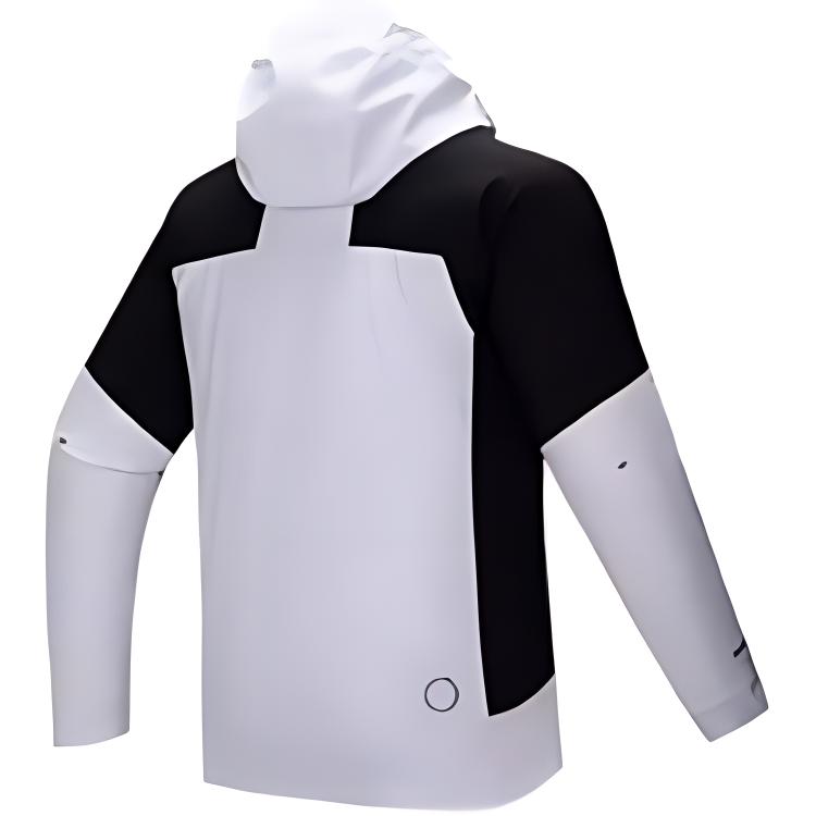 Anta Outdoor Series Storm Armor Color Block Zipper Hooded Comfortable Versatile Casual Waterproof Jacket Men Jacket Snow-White 152516607-1