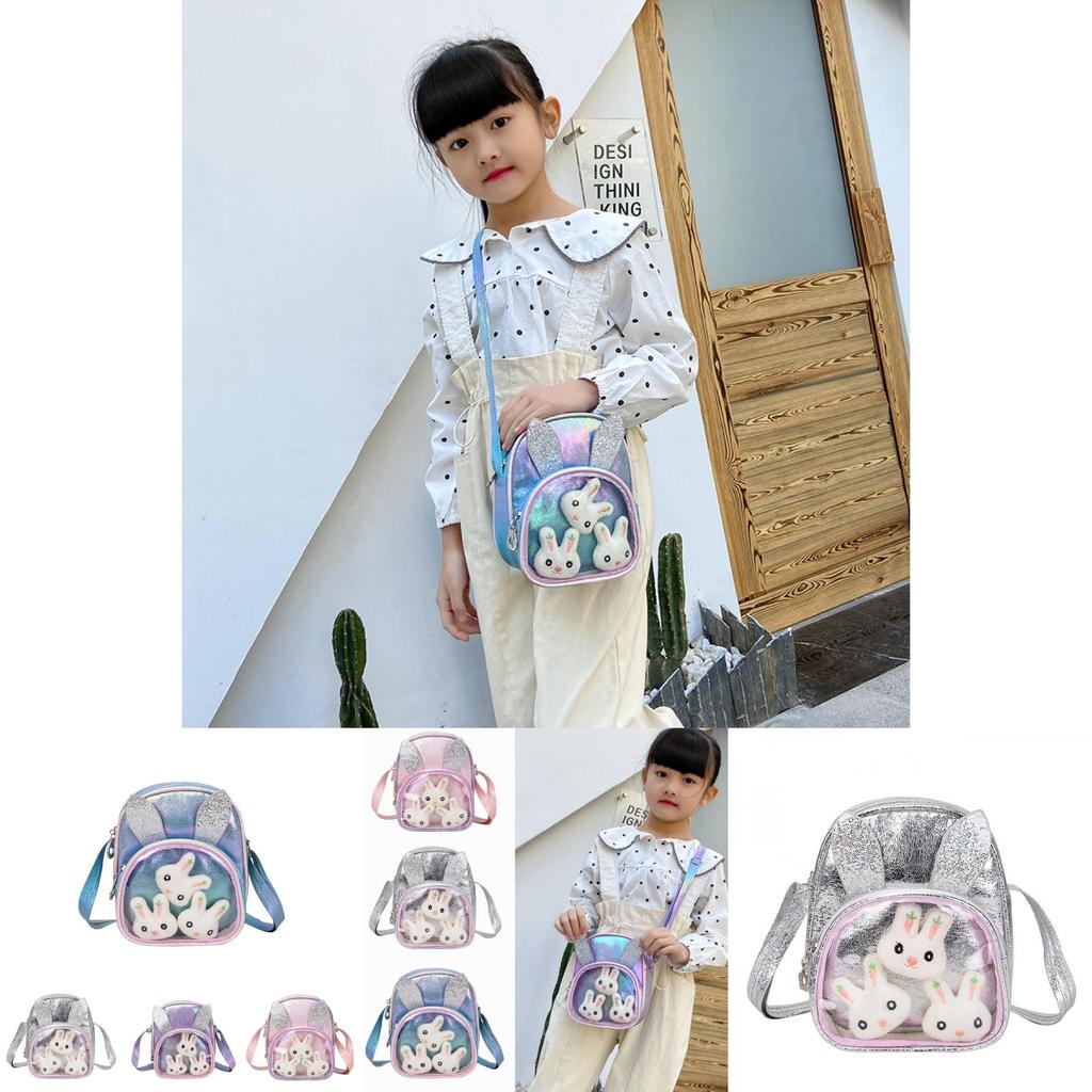 Adorable Shiny Sequin Pu Bunny Crossbody Bag For Girls Ideal For Princesses