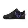 Air Force 1 Low Top Skateboard Shoes Unisex Black Purple CW2288-001(Team454-)