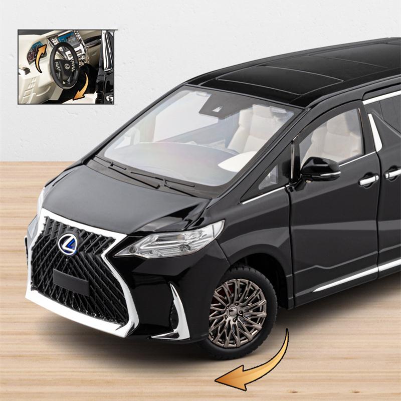 1/18 Lexus LM300 MPV Alloy Car Model Diecasts Metal Commercial Vehicles Car Model Simulation Sound and Light Childrens Toy Gifts