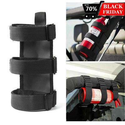 Car Roll Bar Fire Extinguisher Holder Mount Bracket Adjustable Modified Accessories Compatible For