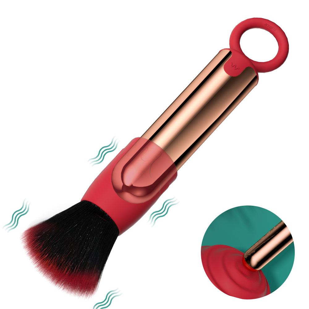 New Sex Makeup Pen Dual Head Vibrator Soft Brush Comb Beans High Frequency Micro Vibration Deep Stimulation Female Sex Toy
