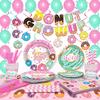 Pink Donut-themed Girl Party Paper Cups, Plates, Tablecloths, Banners, Birthday Decorations