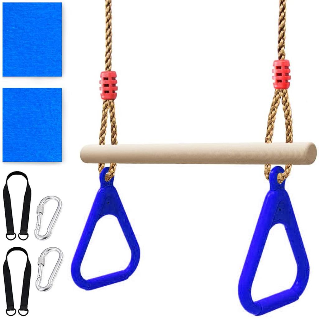 Kenkoba Hands Hanging Swing, Perfect for Home Gymnastics and Training, Children's Hanging Rings Playground Equipment (Blue)