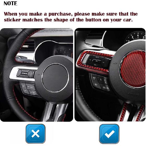 Car Button Stickers Interior Decals Compatible with Ford Mustang     Steering Wheel Switch Control Dash Button Repair Sticker Kit