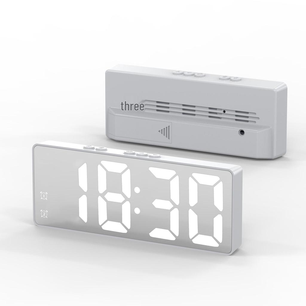 Minimalistischer LED Dual-Use Wecker mit sprachaktivierter Temperaturanzeige