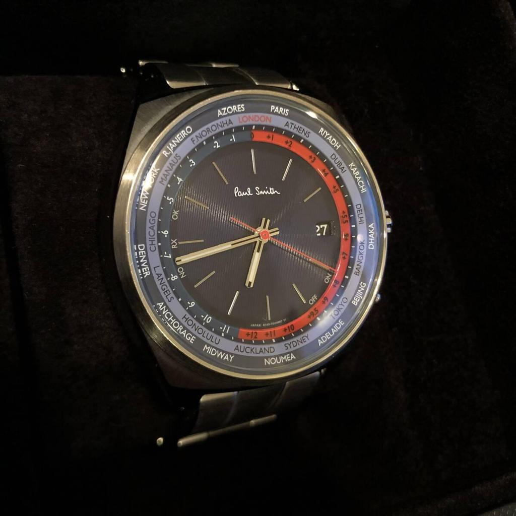 Used [Nationwide Free Shipping] Rare Made in Japan Paul Smith Watch KL5-211-71 Closed Eyes Radio Wave Solar Men's H145-T023011 With Box