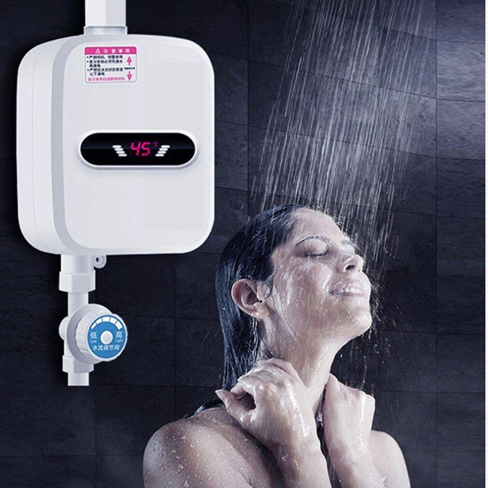 LCD Temperature Display Instant Electric Water Heater Waterproof Quick Heating Instant Hot Water Heater 3500 W Power