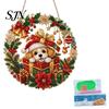 Sunlight Reflecting Ornaments Christmas Faux Diamond Art Ornament, DIY Santa Claus Sun Catcher Kit, Rhinestone Parent Child Interactive Crafts