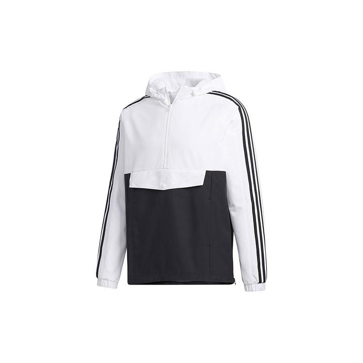 adidas neo Windproof Casual Sports Hooded Jacket White Men s GJ8951 L