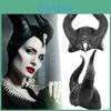 Urocza Maska Cosplay Czarownicy Maleficent 2 Władczyni Zła z Uderzającymi Czarnymi Rogami