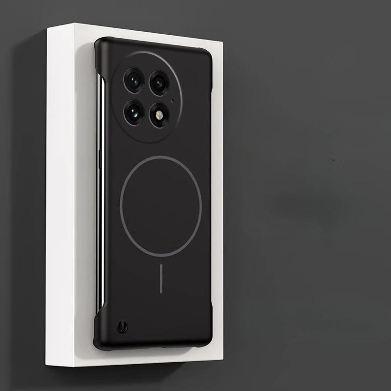 

Магнитный безрамный противоударный чехол для OnePlus 13R 13 12R Ace 5 Pro Ace 3Pro Magsafe Wireless Charging Ultra Thin Hard PC Cover OnePlus Ace 3 Pro чёрный