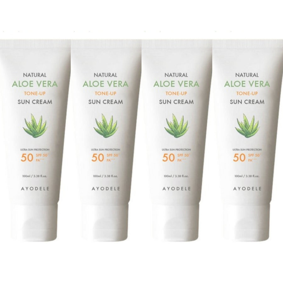 AYODELE Natural Aloe Vera Tone Up Sun Cream SPF50+ PA+++ 100ml*1Pc/2Pcs/3Pcs/4Pcs