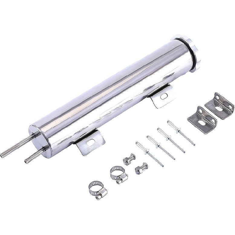 Radiator Coolant Over Flow Puke Tank Can 2 X 10 Inch Polished Stainless Steel 12 OZ 2'' X 10''