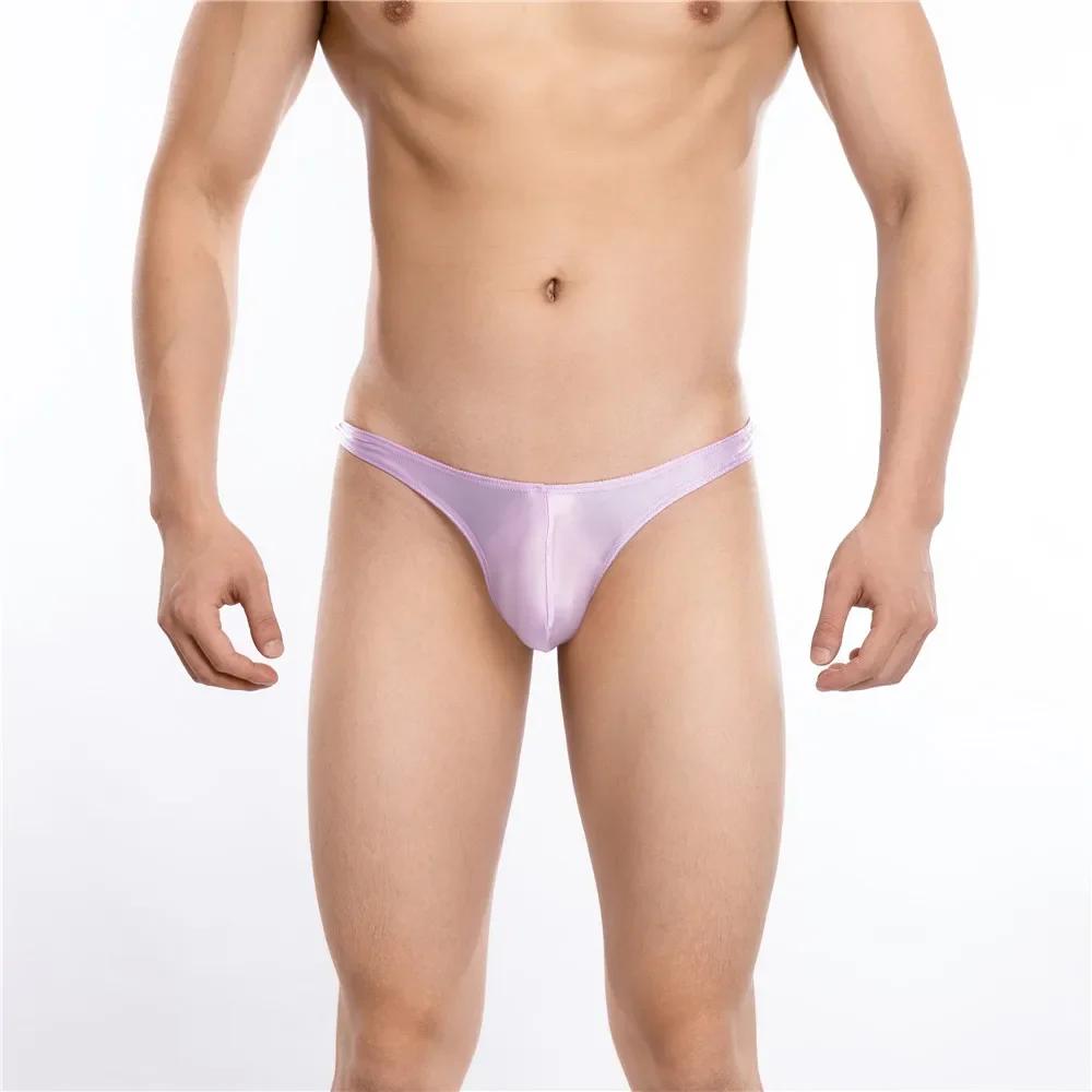 Sexy Low Waist Mini Thong Briefs Men'S Panties High Elastic Slip Underwear Exotic Man Lingerie Night Wear Allure Underpants