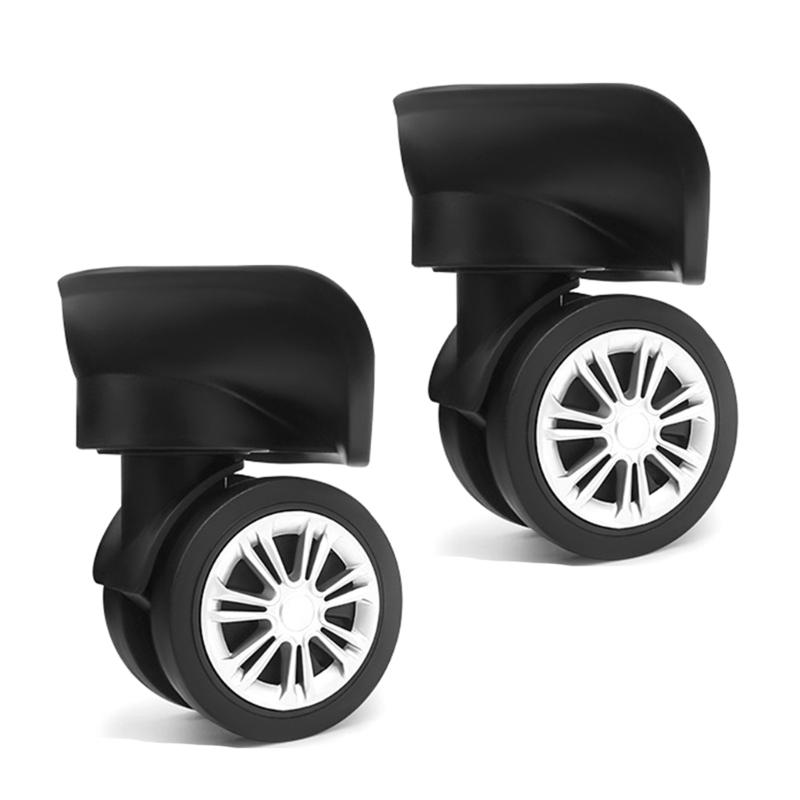 2Pcs Trolley Casters Replacement Heavy Duty Roller Wheel for Luggage Box Suitcase 360 Degree Swivel kit SilentWheel