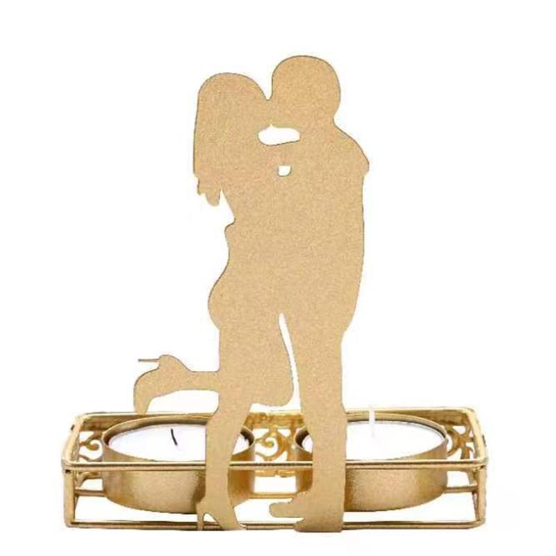 

Романтический подсвечник металлический свадебный канделябр подставка для свечей украшение для вечеринки центральный элемент настольное украшение