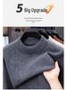 Men's Winter Thick Knit Sweater - Half-High Collar, Middle-Aged Dad Style, Warm & Loose Base Layer.