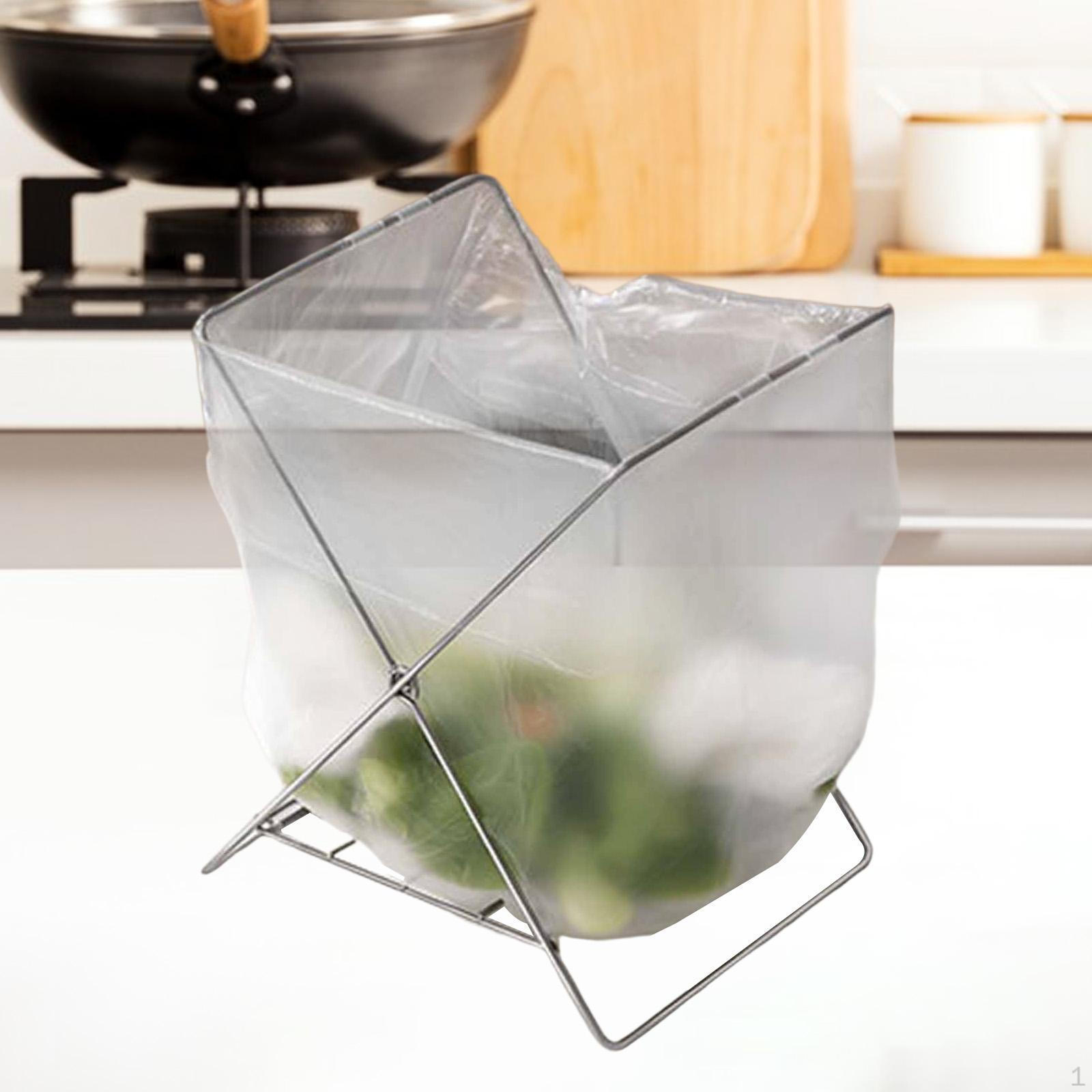 

Trash Bag Holder Garbage Rack Multifunctional Stable Foldable Support Stand for Barbecue Desktop